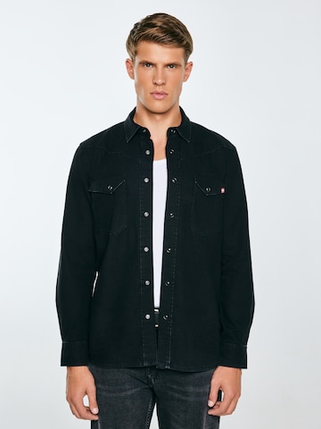 Regular fit Camicia 'Buck' di BIG STAR in nero: frontale