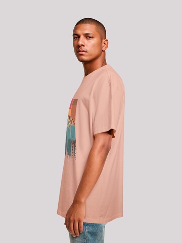 F4NT4STIC Shirt 'Berg Sonnenuntergang Retro' in Oranje