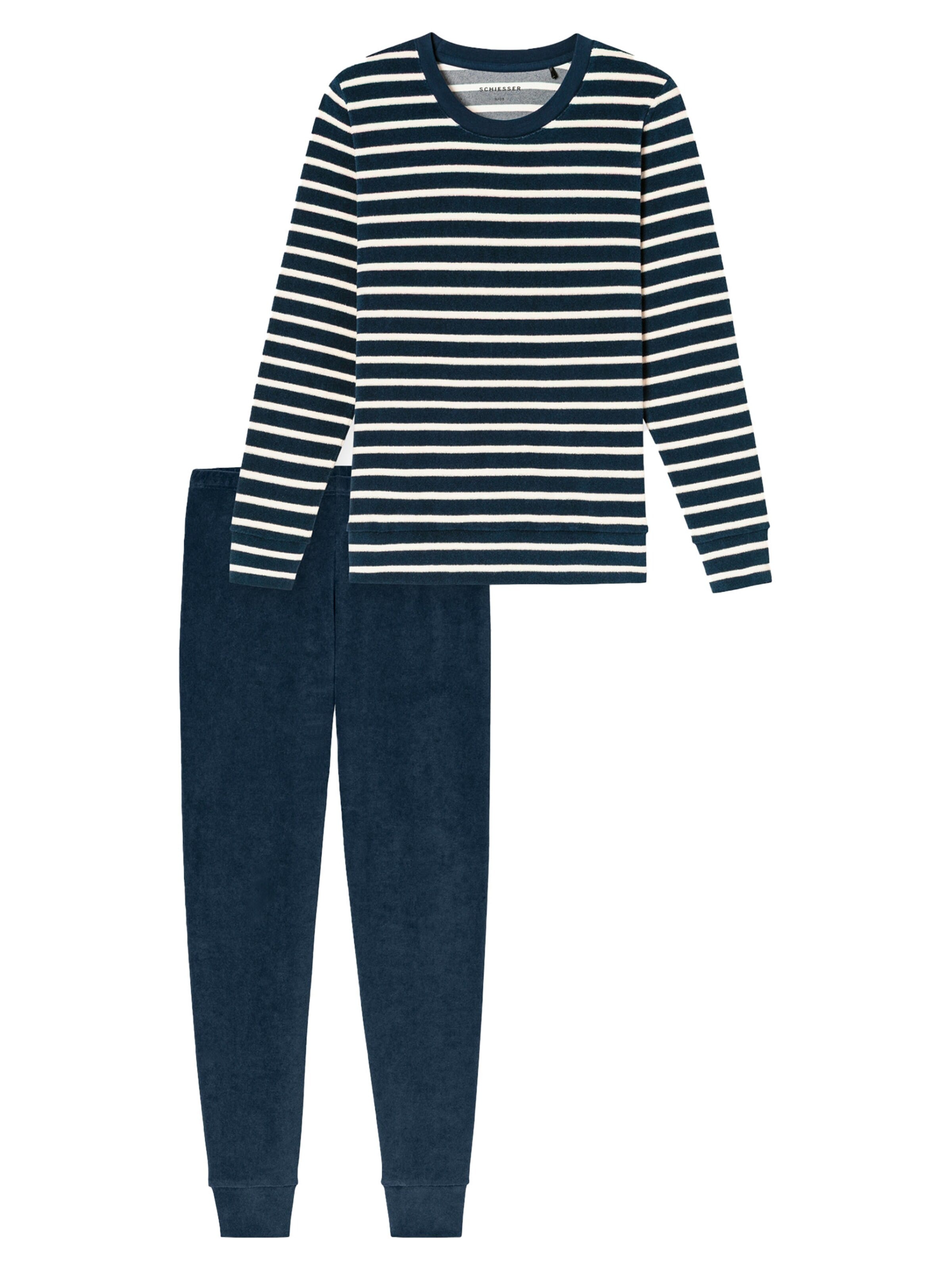 SCHIESSER Pizsama 'Casual Essentials' - kék: elől