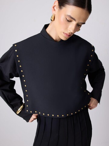 Camicia da donna 'Short Blouse With Studs' di Touché Privé in nero