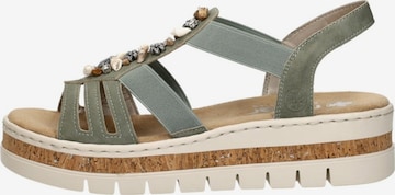 Sandales 'Sandalen Plat' Rieker en vert : devant