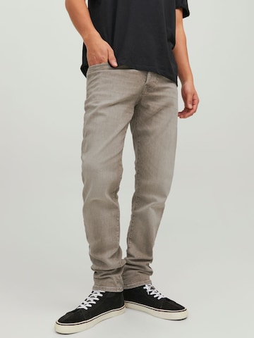 Coupe slim Jean 'Glenn' JACK & JONES en marron : devant