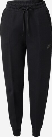 Nike Sportswear Дънки Tapered Leg Панталон в черно: отпред