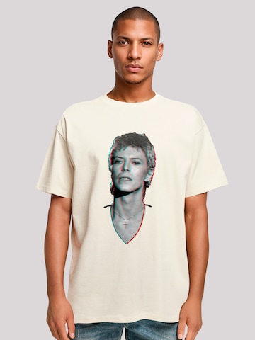 T-Shirt 'TV Times Pop Star David Bowie Portrait 1977' F4NT4STIC en beige : devant