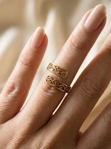 Nemomatheo Ring 'Arabesque – Offener Ring mit Rankenmuster' in Gold