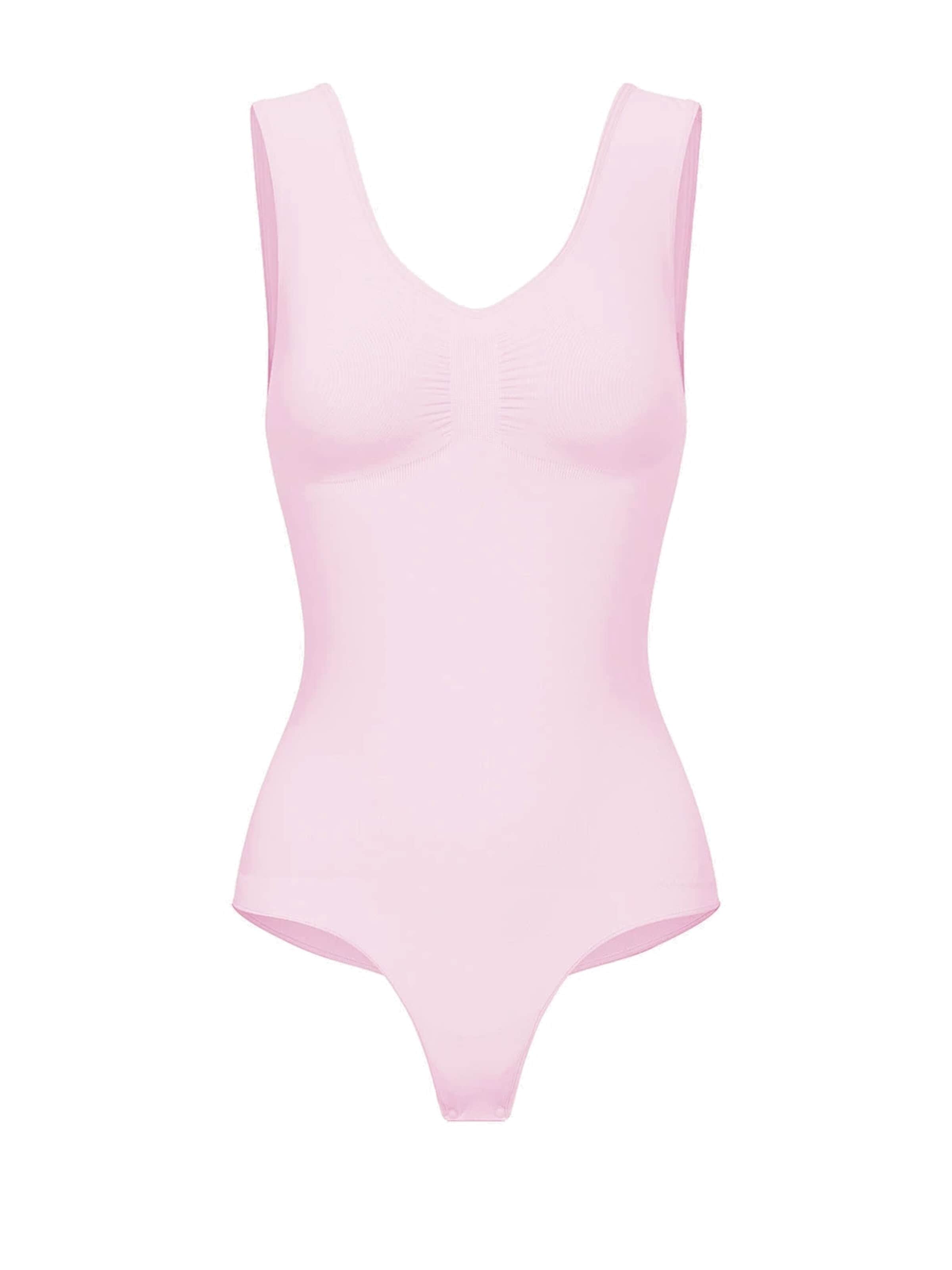 Body modelant 'Tank Bodysuit Sculpting Shapewear mit String' cfab (formerly creamy fabrics) en rose : devant