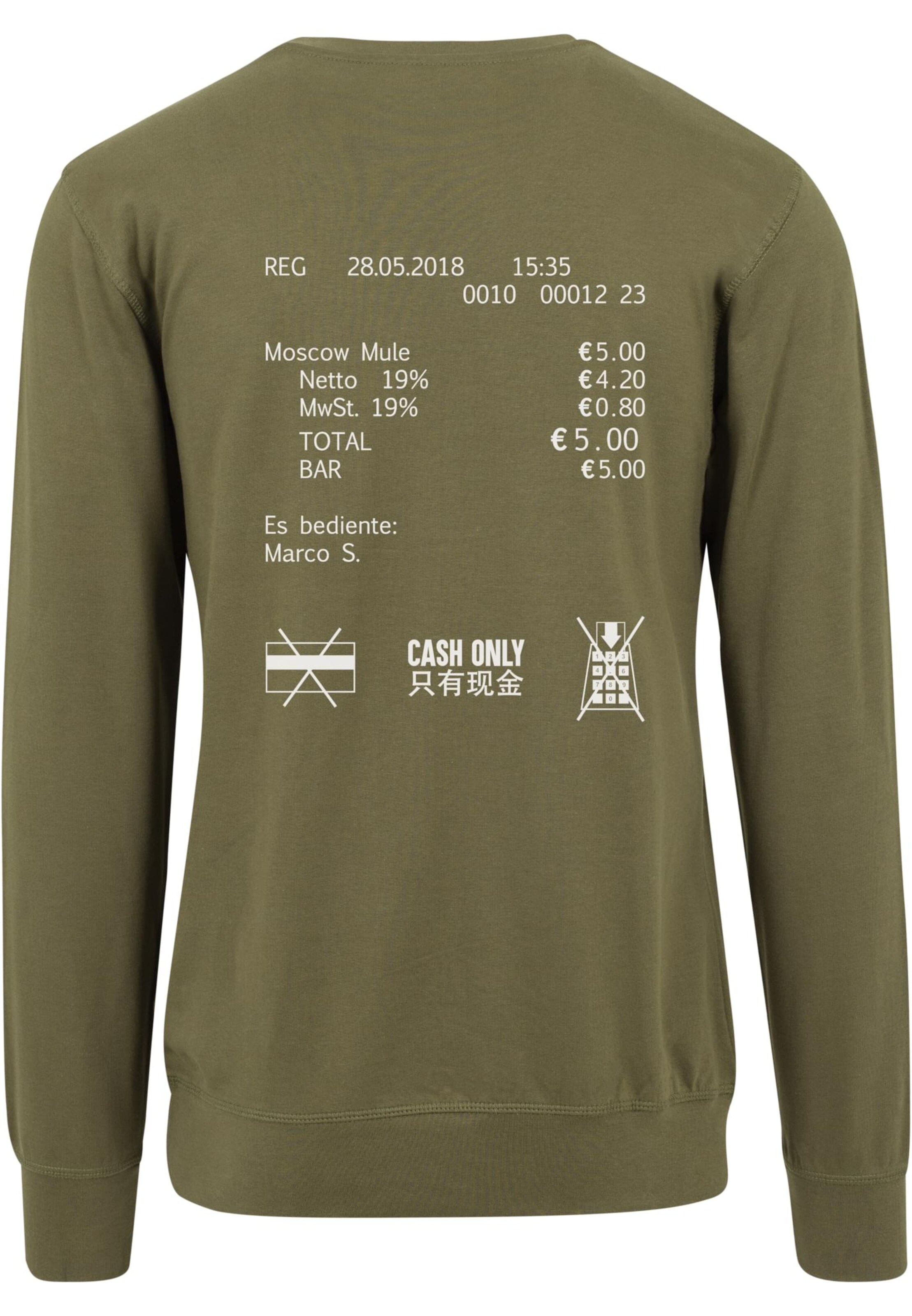 MT Men Sweatshirt 'Cash Only' in Groen