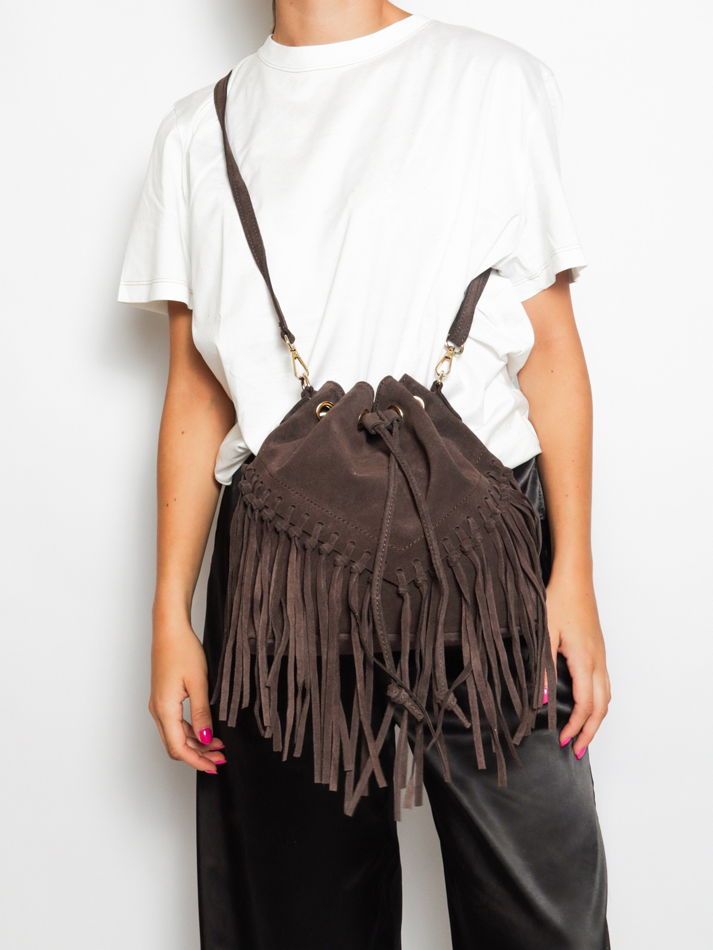 Borsa a sacco di Gave Lux in marrone: frontale