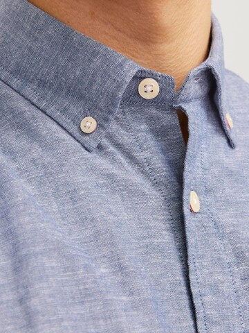 JACK & JONES Slim fit Button Up Shirt 'Summer' in Blue