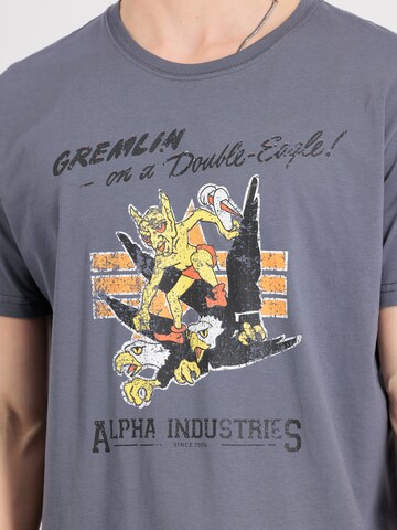 ALPHA INDUSTRIES Póló 'Gremlin' - szürke