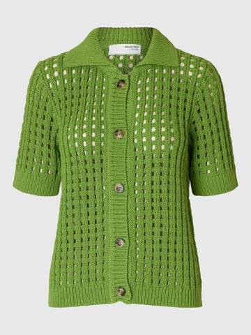 SELECTED Gebreid vest in Groen: voorkant