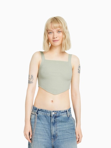 Bershka Knitted Top in Green: front