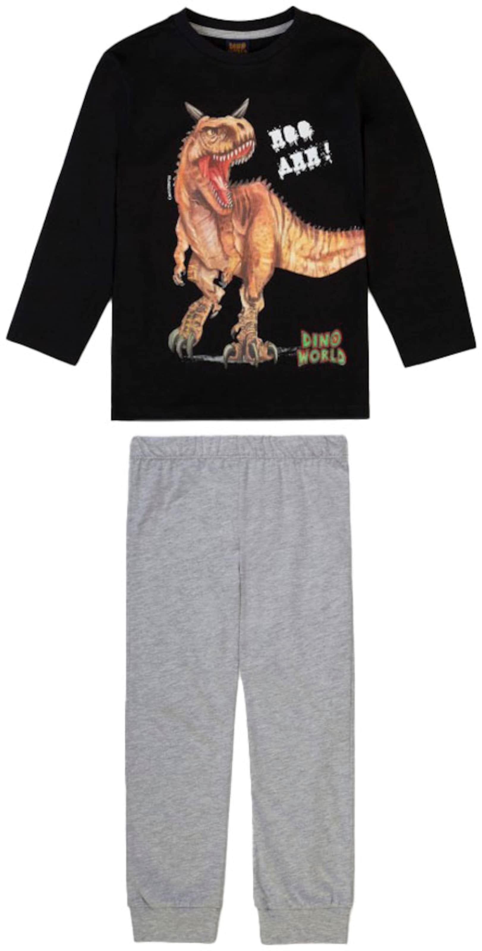 Dino World Pajamas in Black: front
