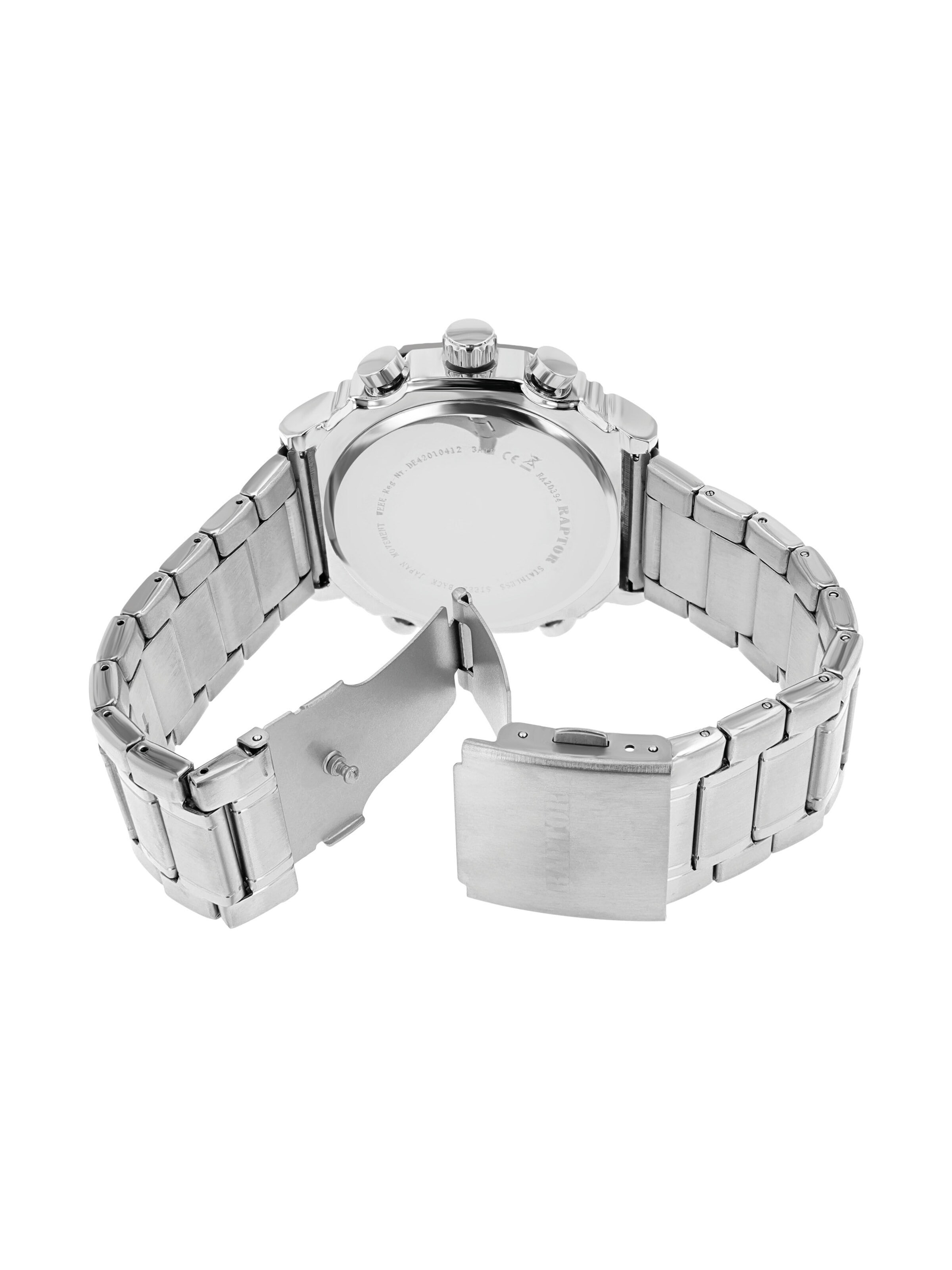 Raptor Analoguhr 'mit Dual-Time und Edelstahlarmband'‌‌‌ in Silber