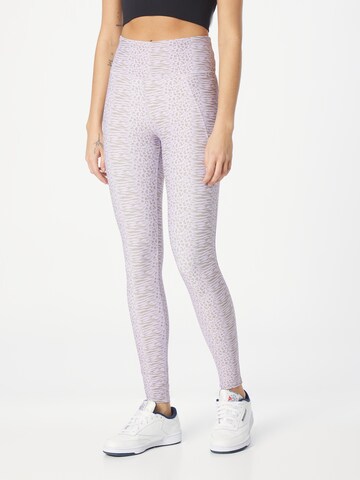 Skinny Pantalon de sport Reebok en violet : devant