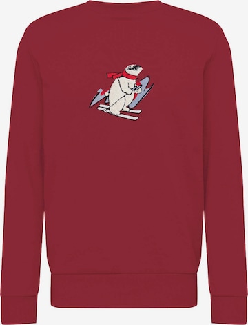 WESTMARK LONDON Sweatshirt 'Cartoon Ski' in Red: front