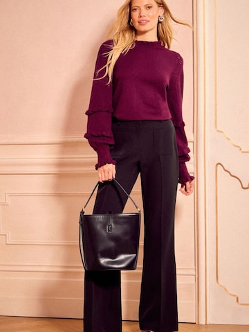 Wide leg Pantaloni con pieghe di love & roses in nero