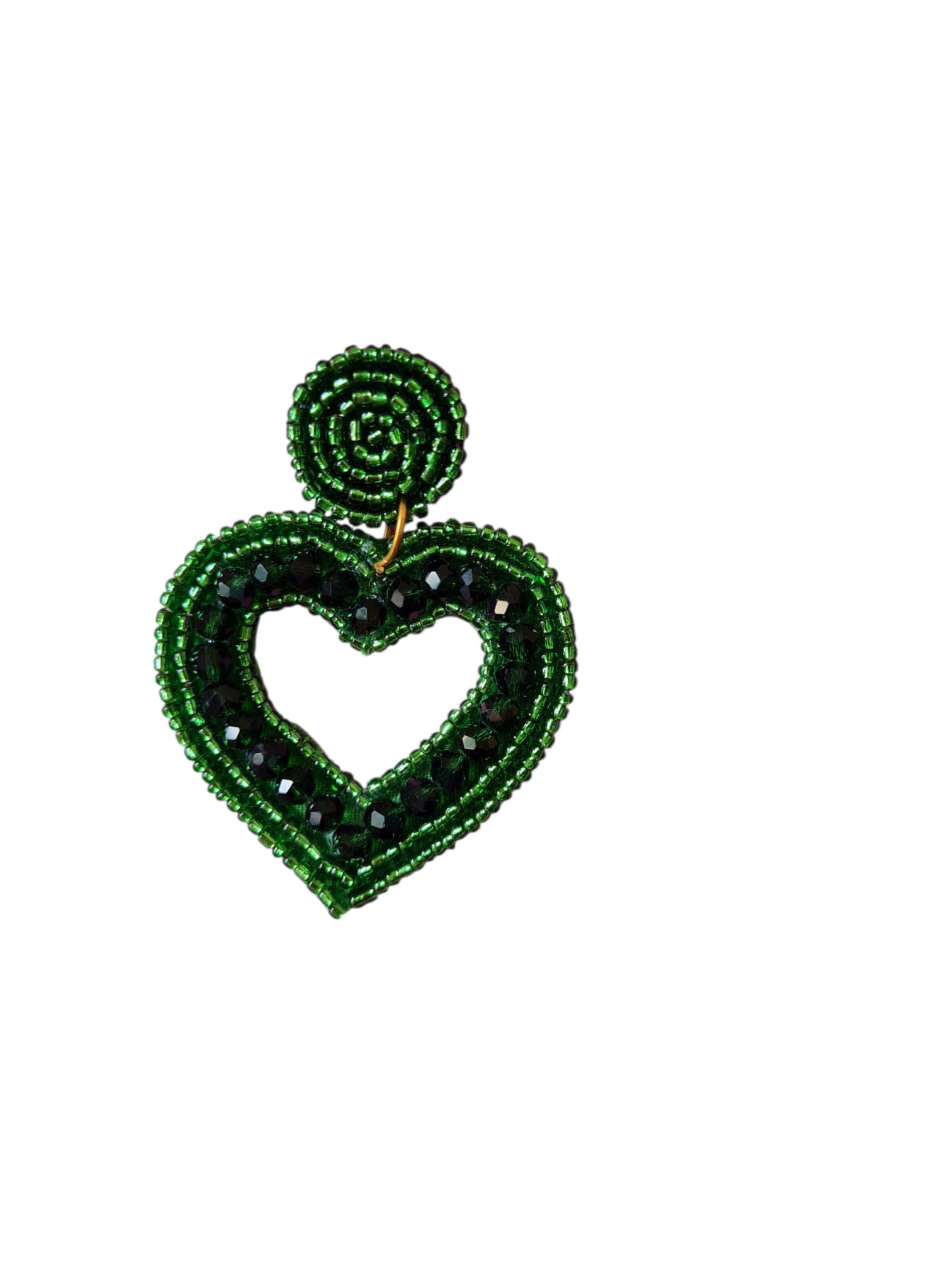 PfauGermany Earrings 'Heart Beat' in Green