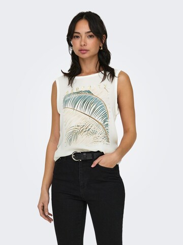 ONLY - Top 'FLORA' em branco: frente