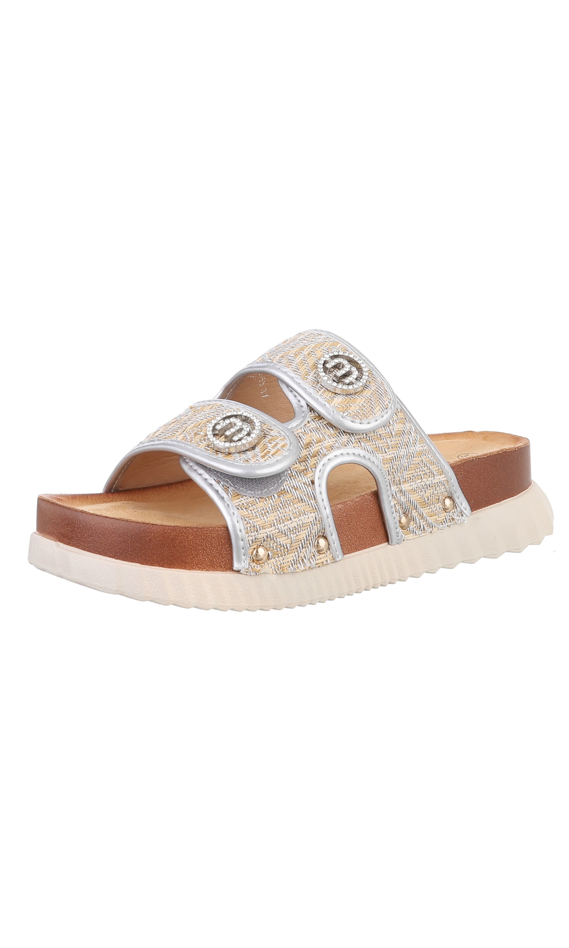 Ital-Design Pantolette in Beige: Vorderseite