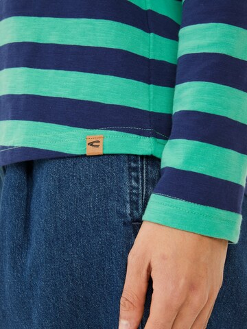CAMEL ACTIVE Gestreiftes Langarmshirt aus reiner Baumwolle in Grün