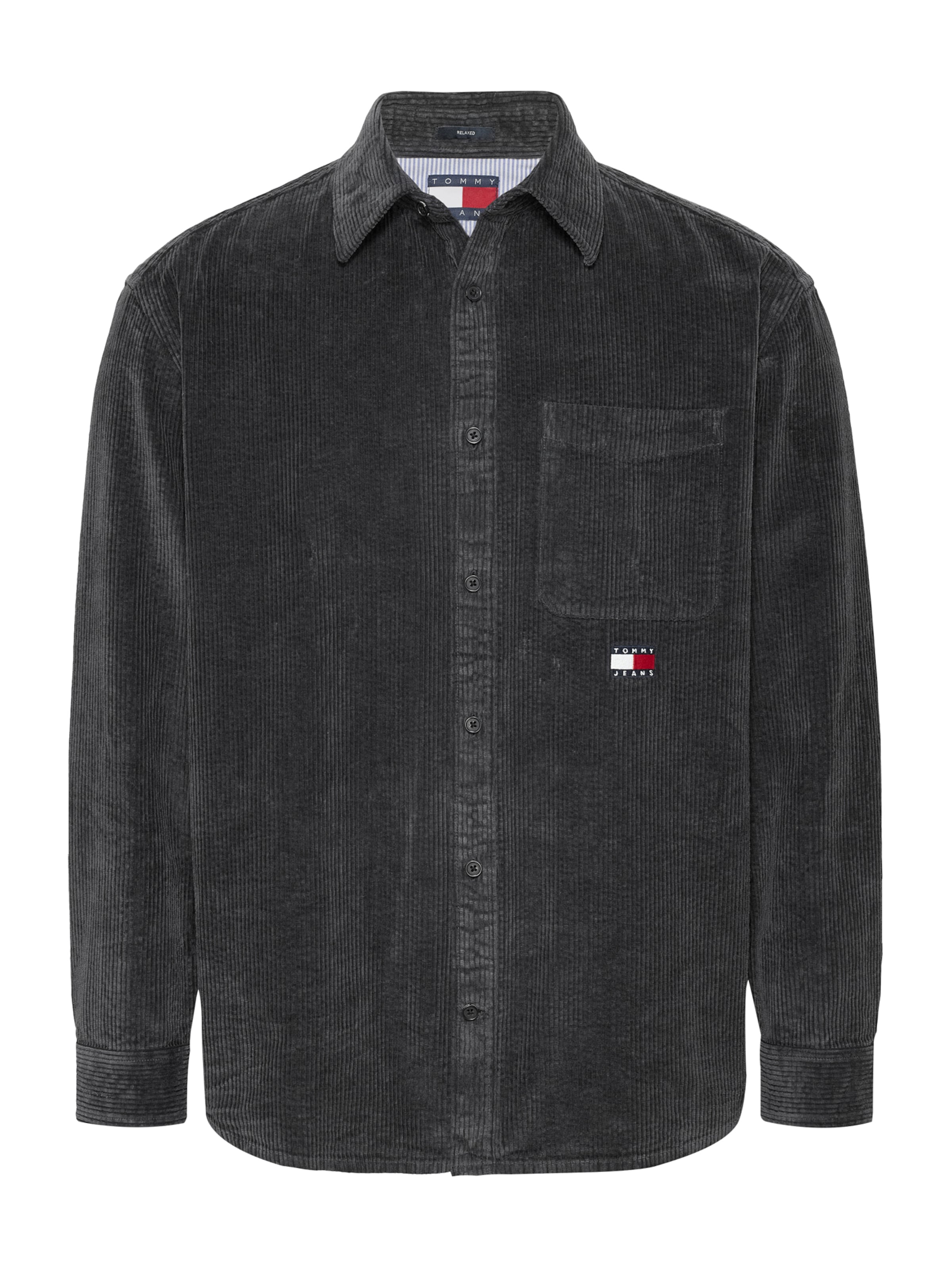 Tommy Jeans Comfort fit Overhemd in Grijs: voorkant