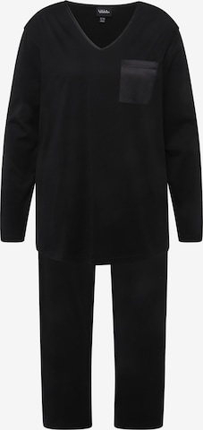 Ulla Popken Pyjama in Schwarz: Vorderseite