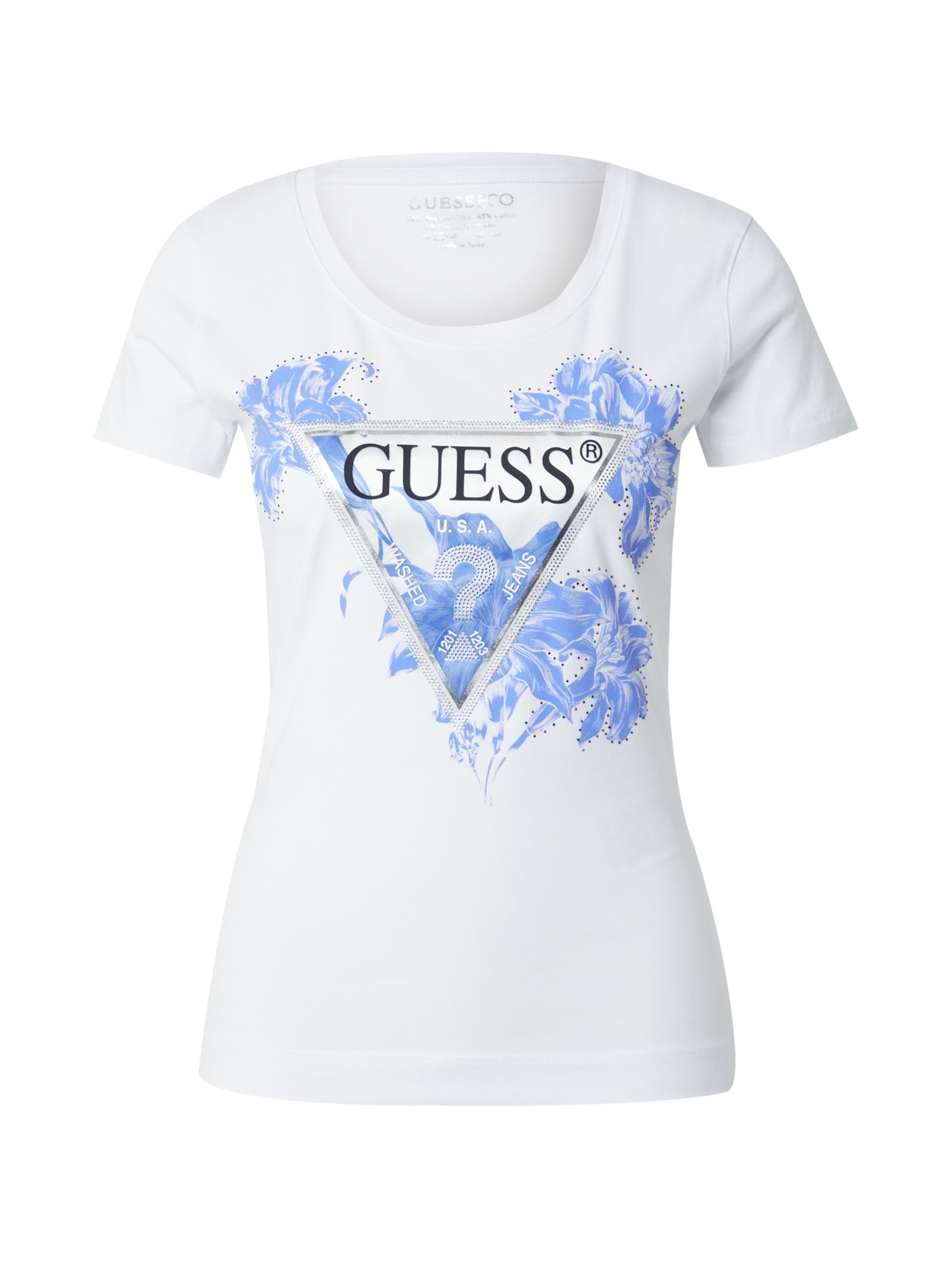 T-shirt GUESS en blanc : devant