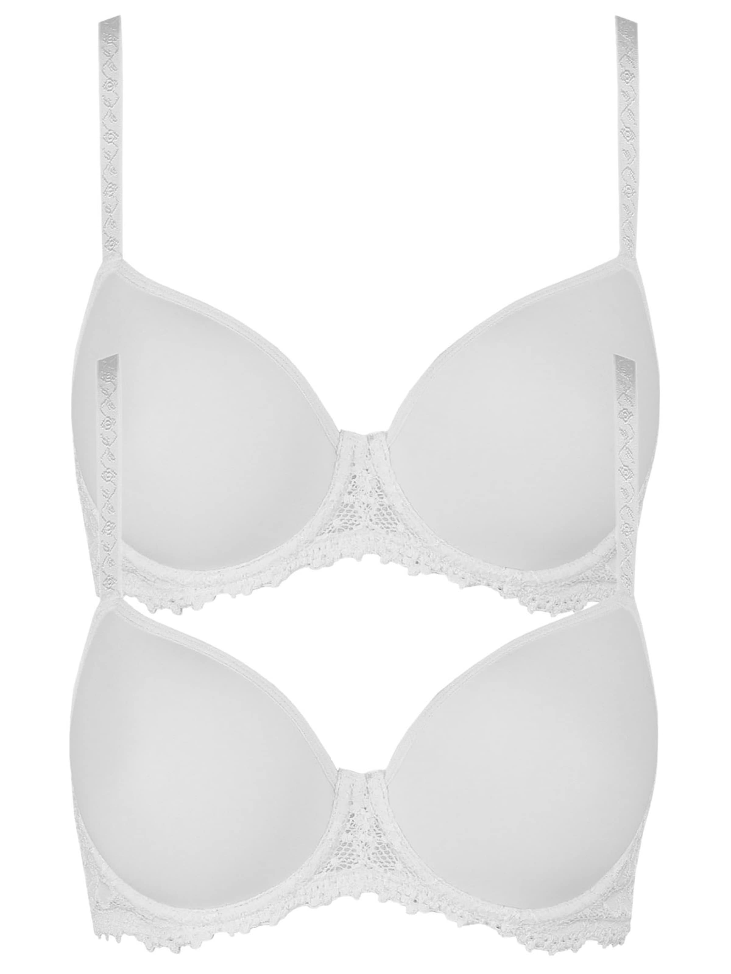 Nina von C. T-shirt Bra 'Millefleurs' in White: front