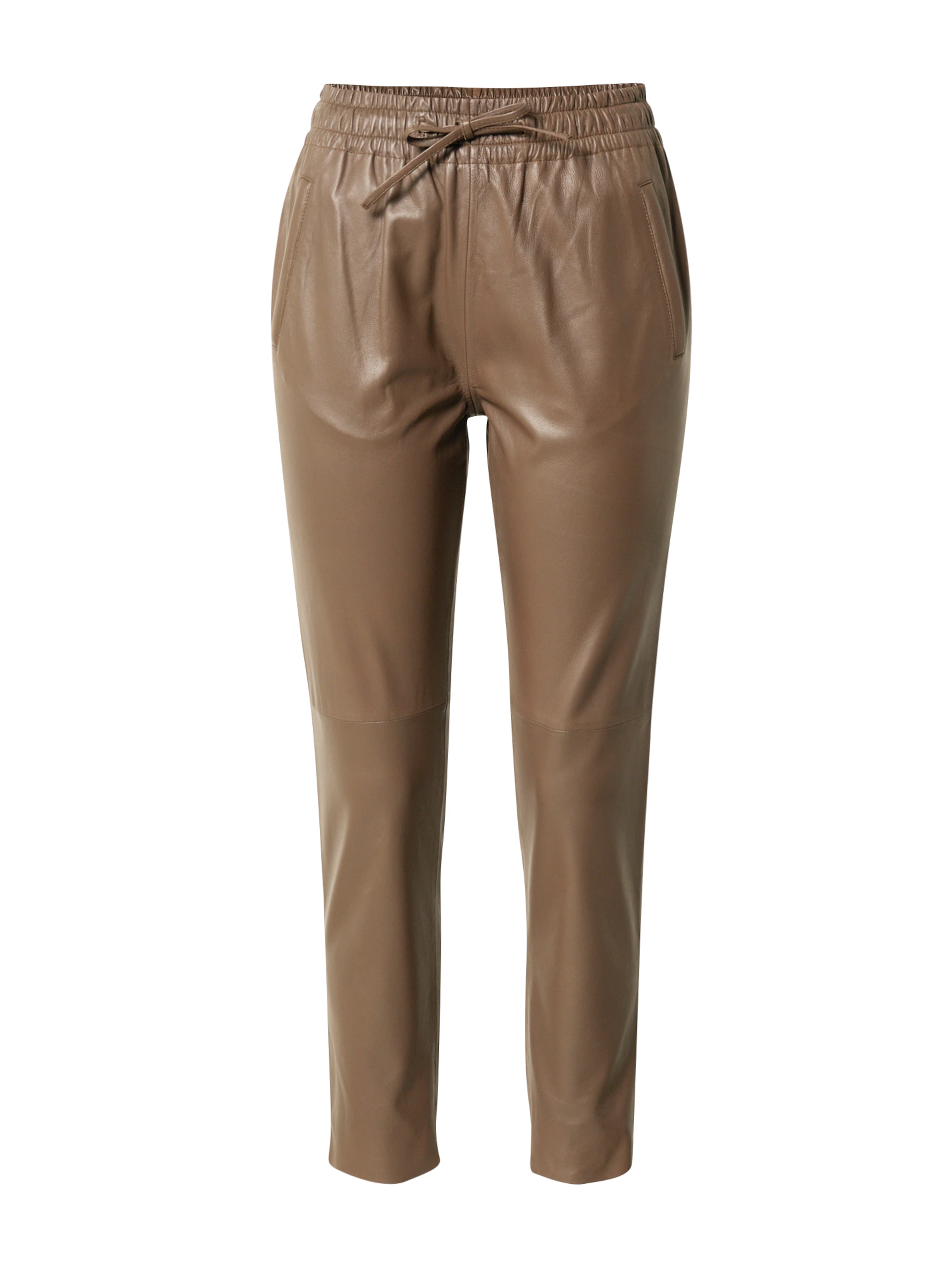 OAKWOOD Slim fit Pants 'GIFT' in Brown: front