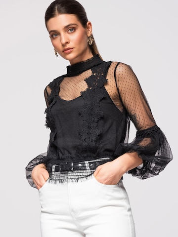 Ombre Blouse in Zwart