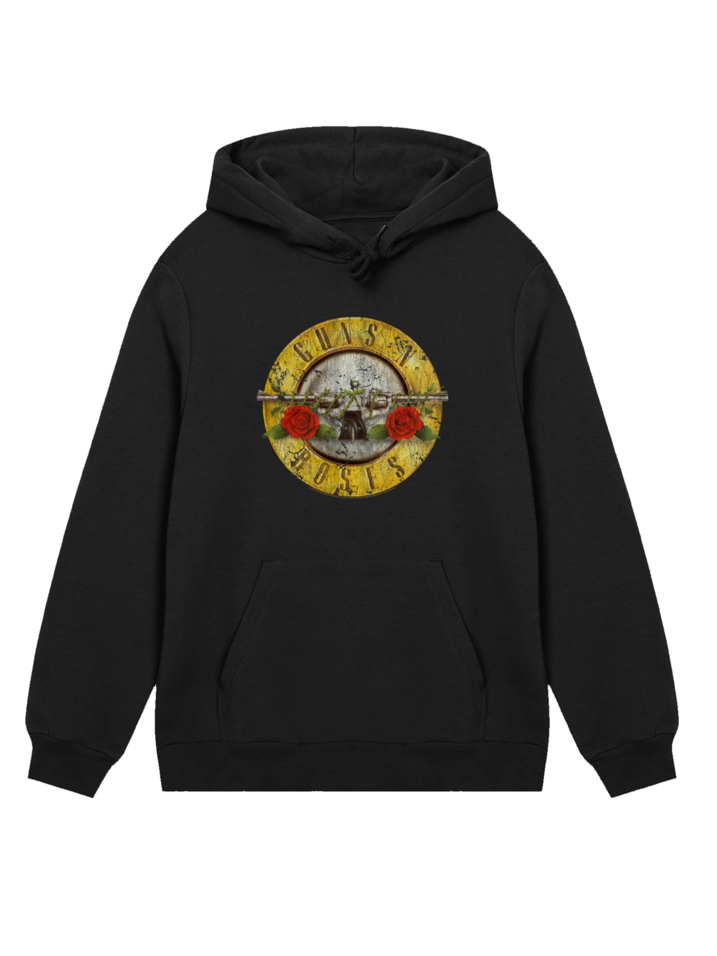 F4NT4STIC Sweatshirt 'Guns 'n' Roses' in Zwart: voorkant