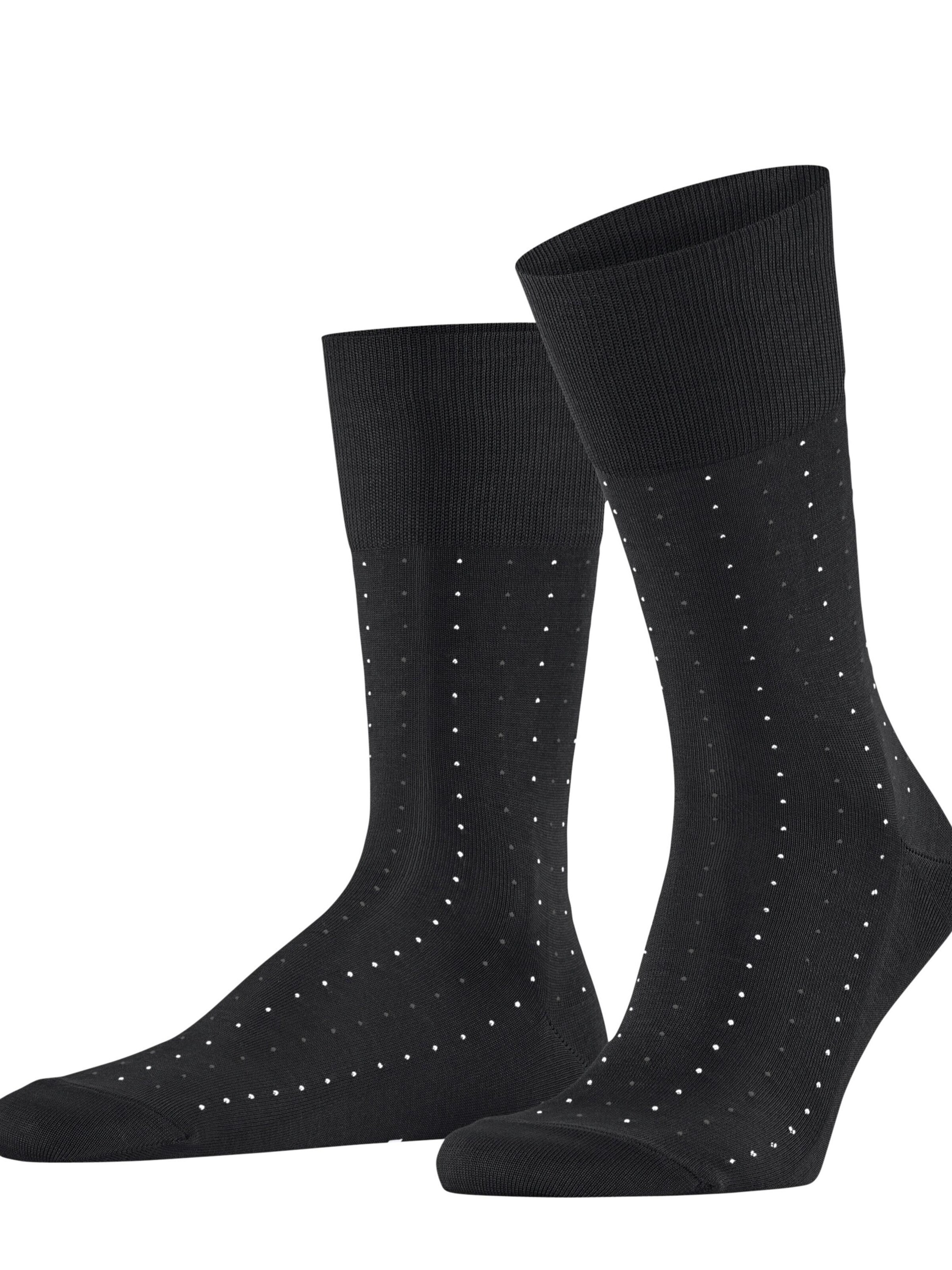 FALKE Socks 'Tiago Dotted Line' in Black: front