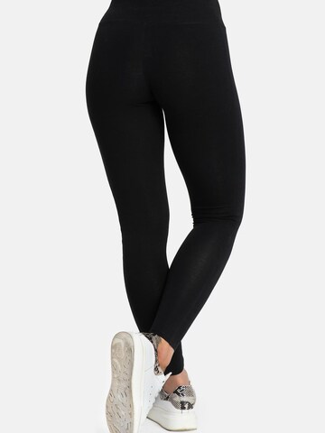 Evoni Slimfit Leggings 'aus Baumwolle mit hohem Bund'‌‌‌ in Schwarz
