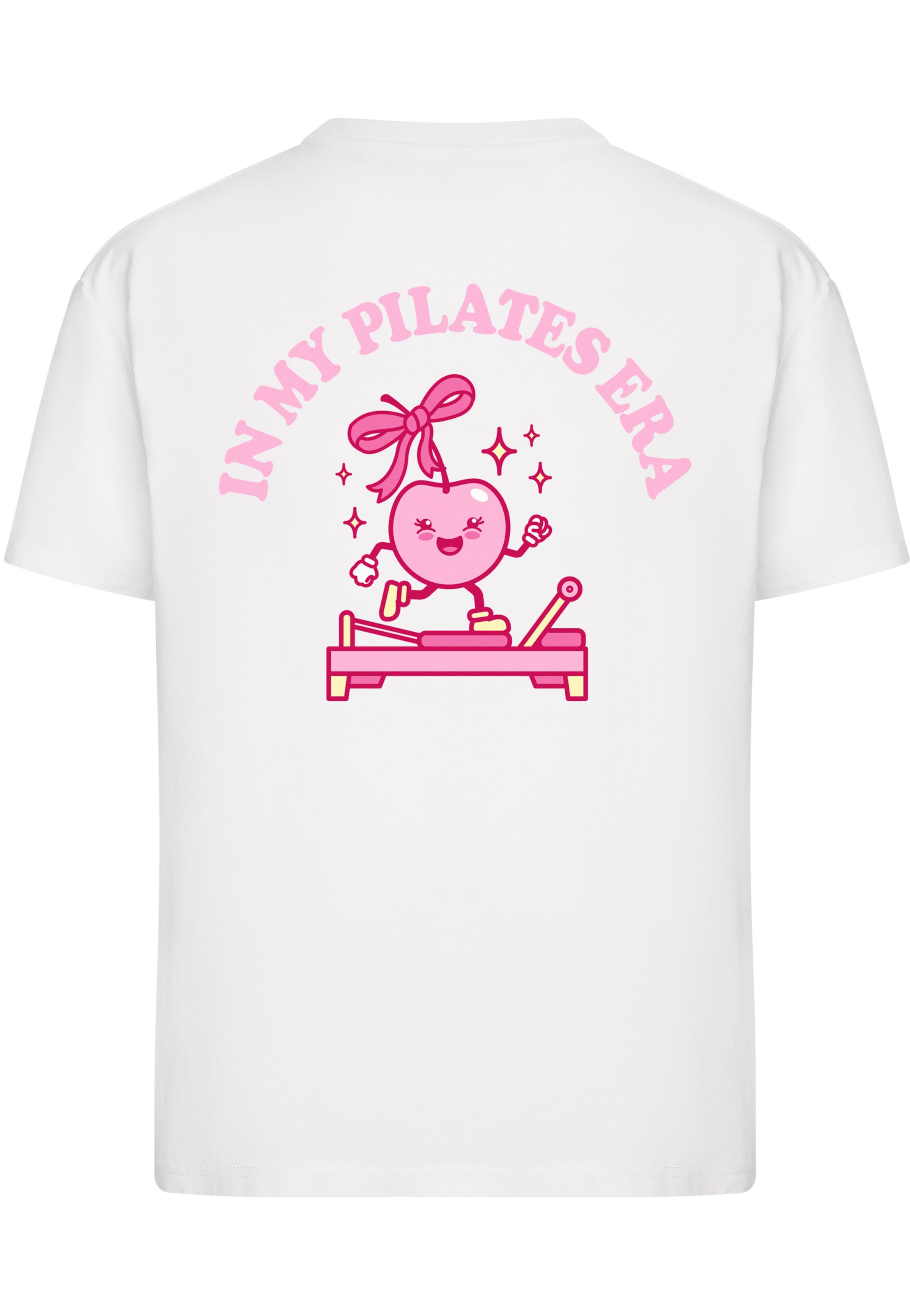 T-shirt 'In My Pilates Era' Miss Tee en blanc : devant