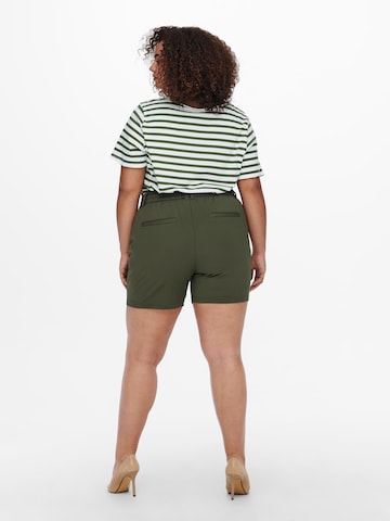 ONLY Carmakoma Regular Pleat-Front Pants 'Goldtrash Easy' in Green