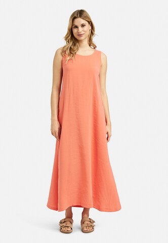 Milano Italy Ärmelloses Maxikleid mit A-Linie in Orange: Vorderseite