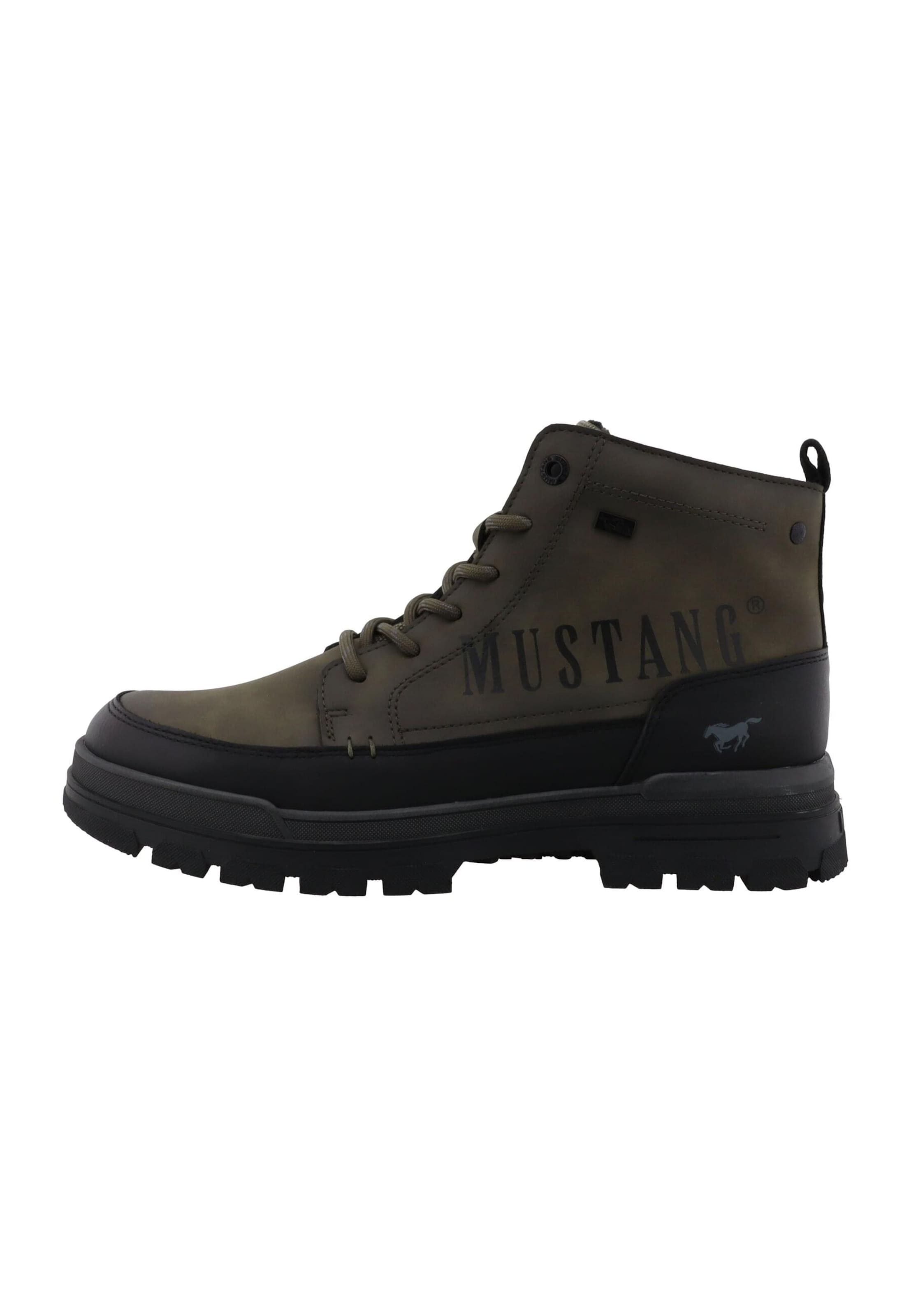 MUSTANG Lace-up boots 'Peppin' in Green