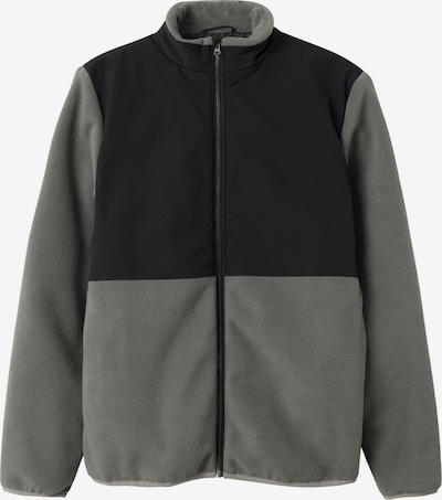 NAME IT Fleece jas in de kleur Grijs / Zwart, Productweergave
