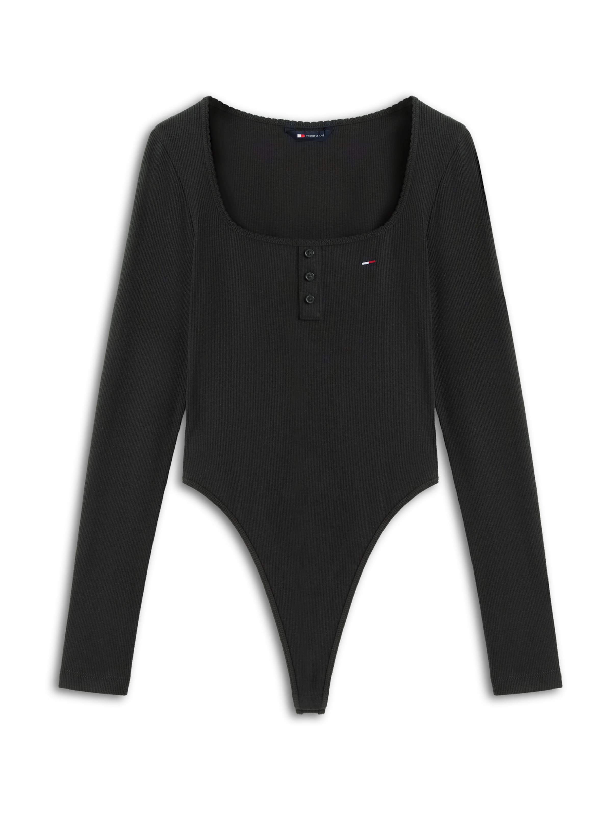 Tricou body de la Tommy Jeans pe negru: față