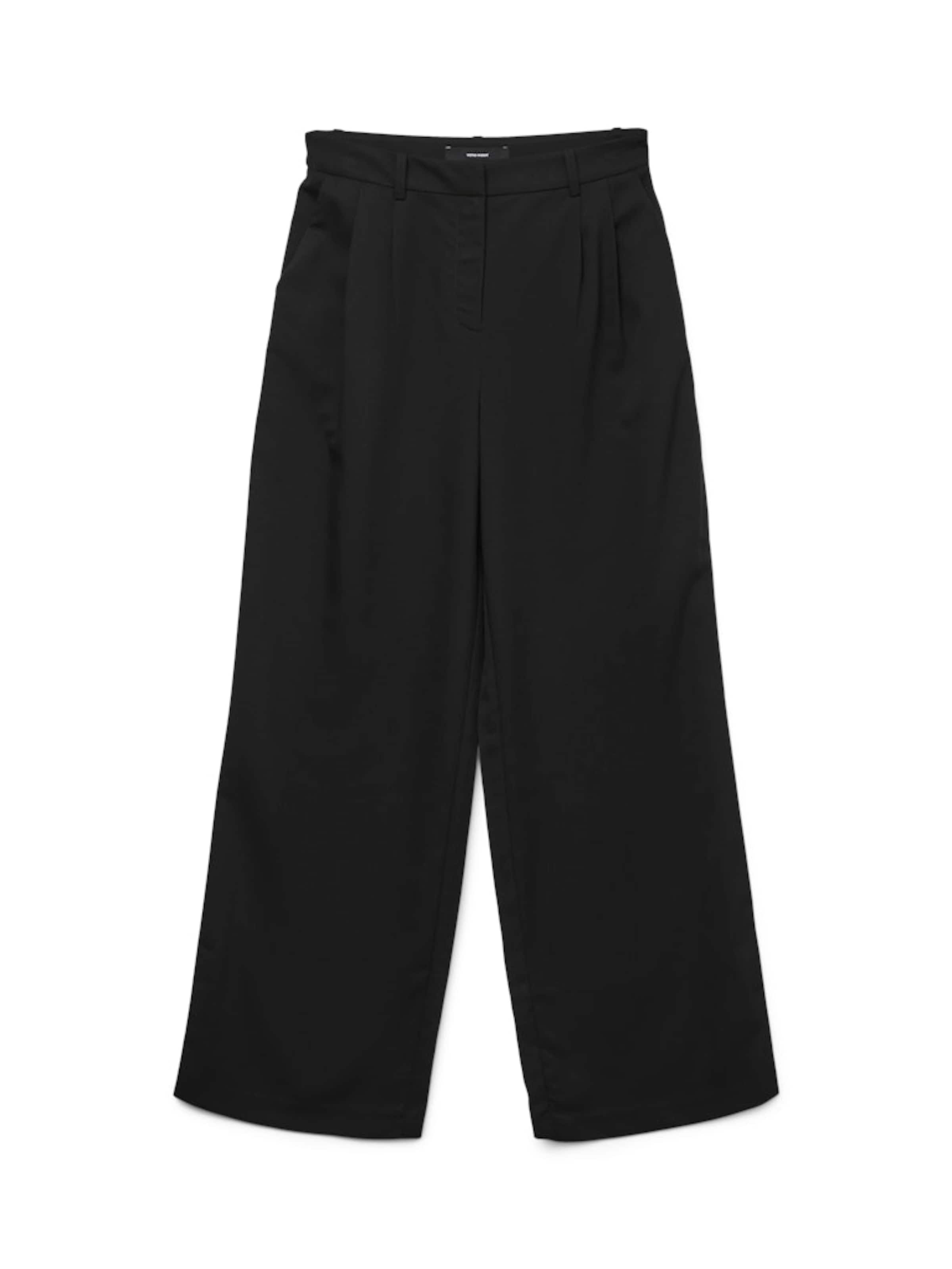 VERO MODA Wide leg Pleat-Front Pants 'VMNila' in Black: front