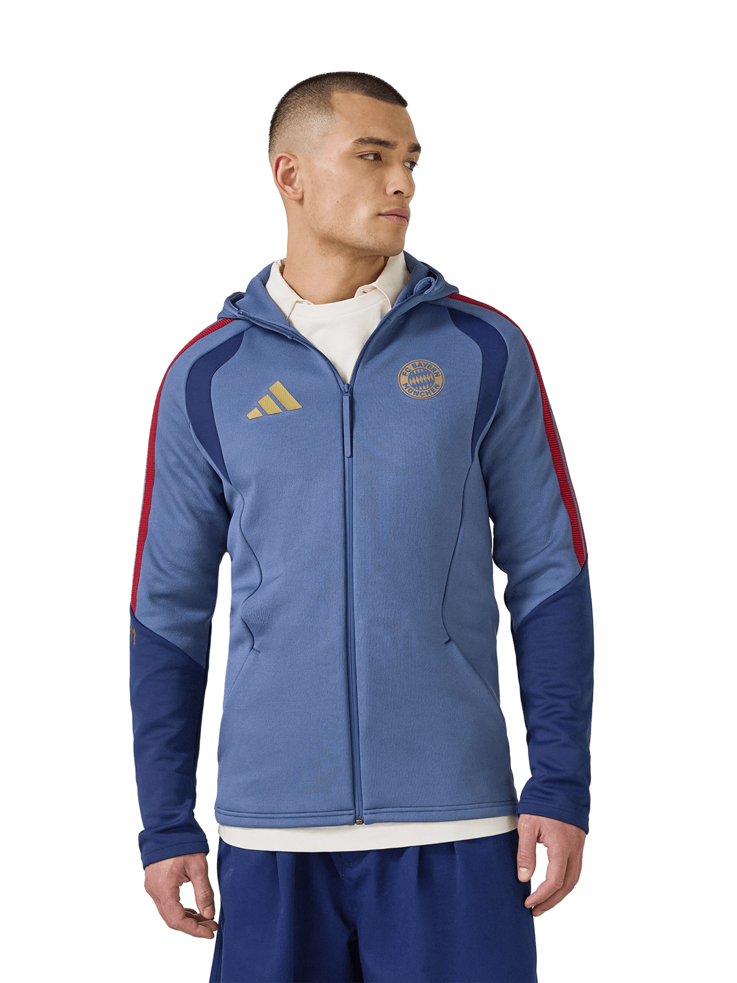 ADIDAS PERFORMANCE Zip-Up Hoodie in Blue: front