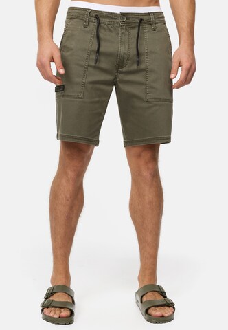 INDICODE JEANS Regular Trousers 'Diago' in Green: front