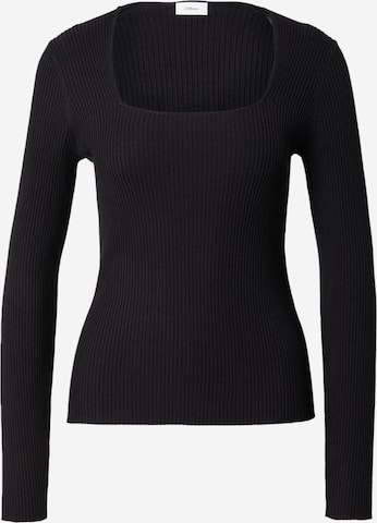 s.Oliver BLACK LABEL Sweter w kolorze czarny: przód