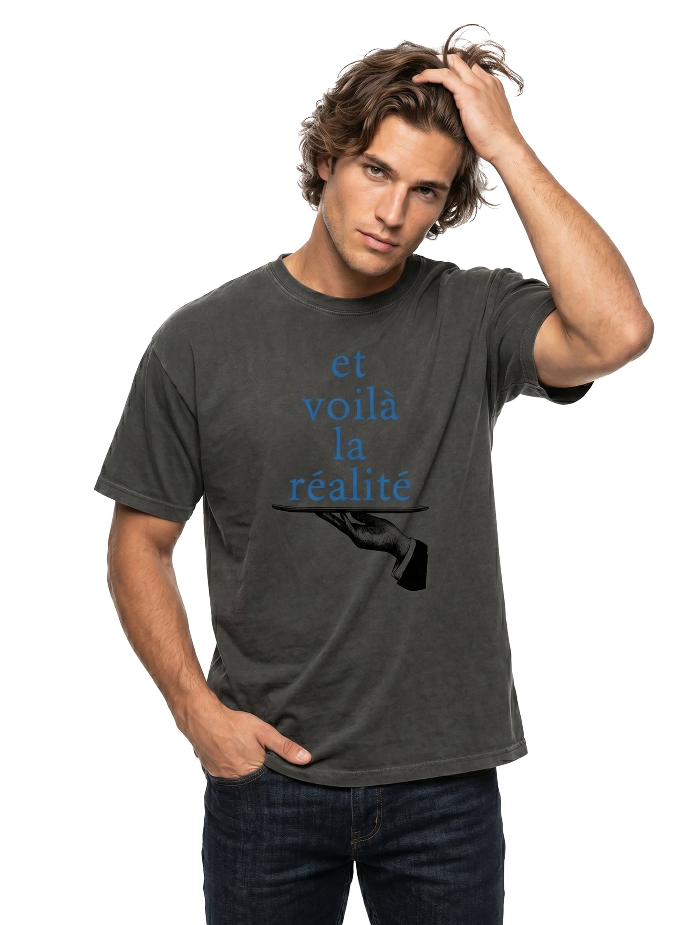 MAKAYA Shirt 'Et Voilà' in Grey