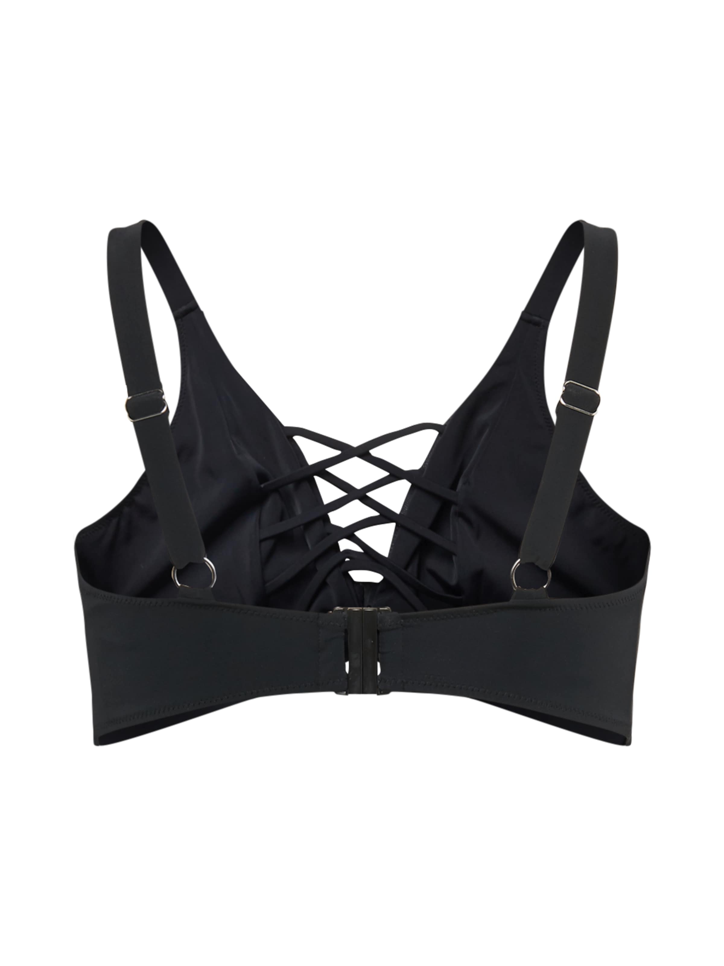 Swim by Zizzi T-shirt Bikini top 'Stris' in Black