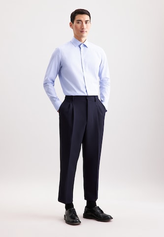 SEIDENSTICKER Slim fit Zakelijk overhemd 'Schwarze Rose' in Blauw