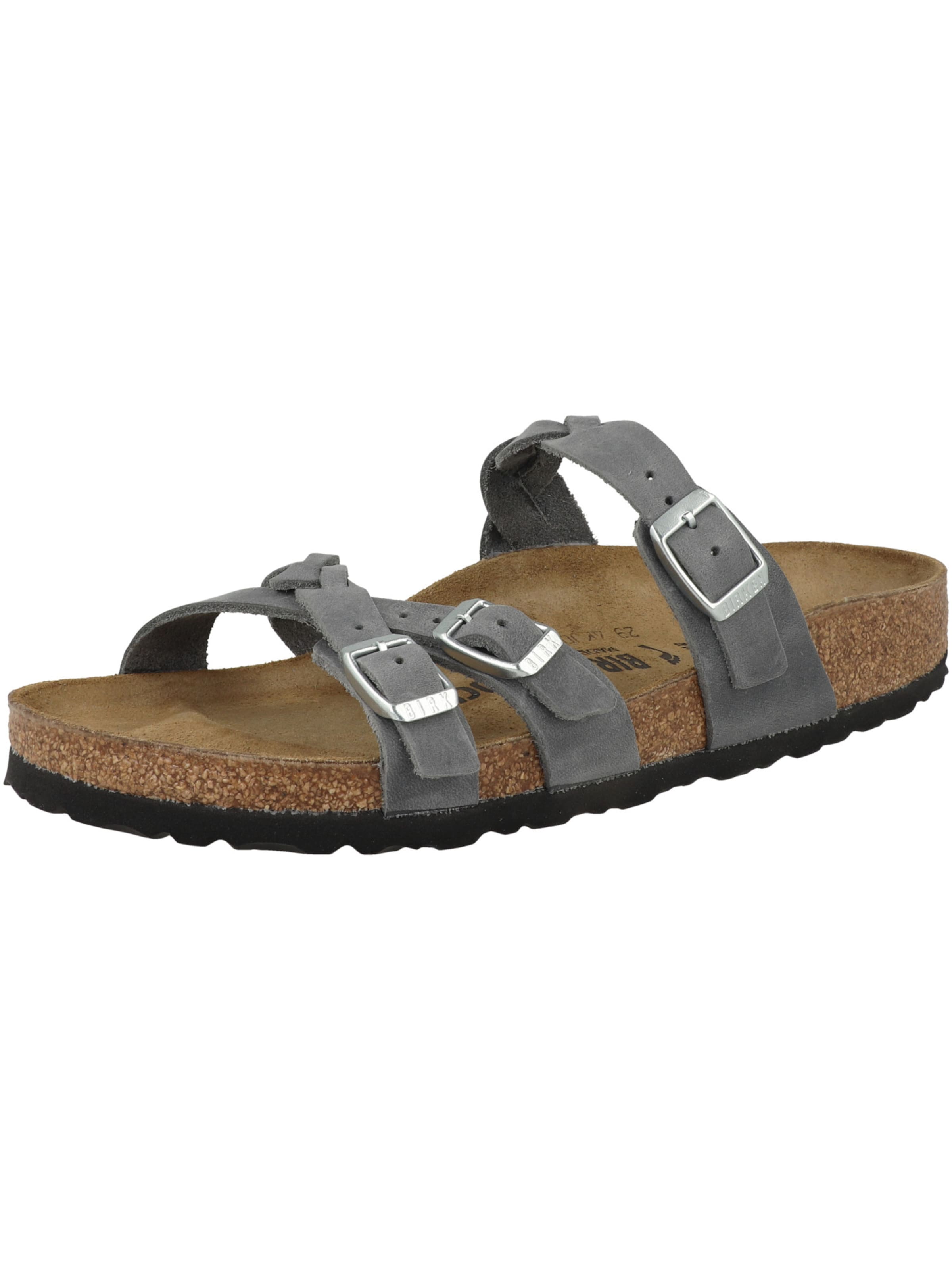 BIRKENSTOCK - Sandálias com tiras em cinzento: frente