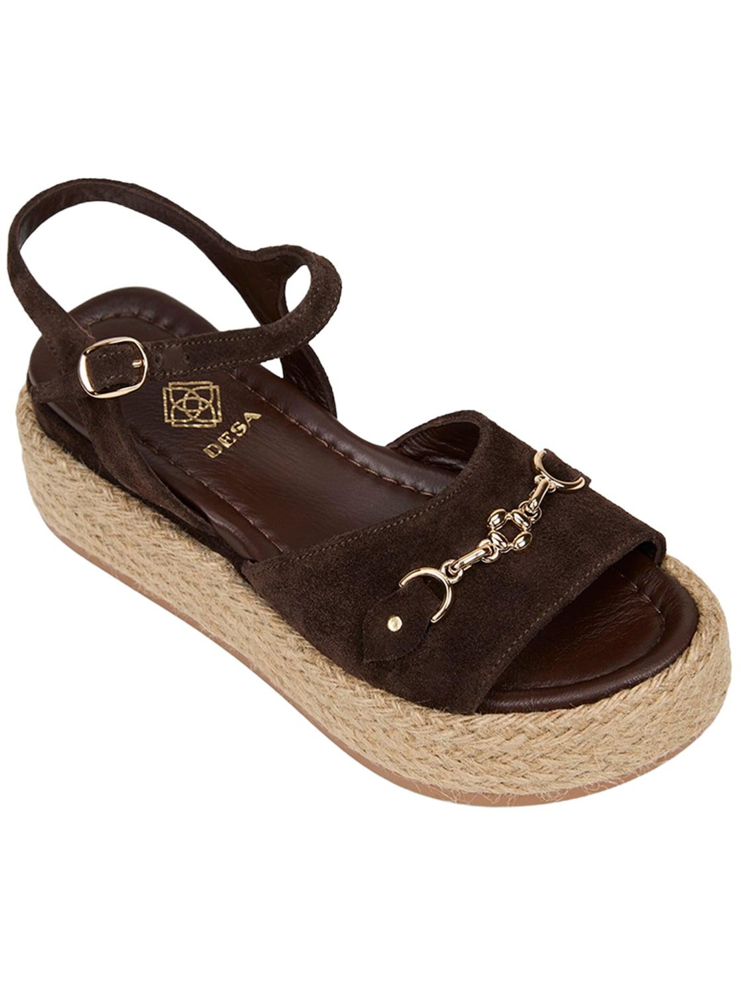 Sandales 'Keilsandalen' Desa en marron