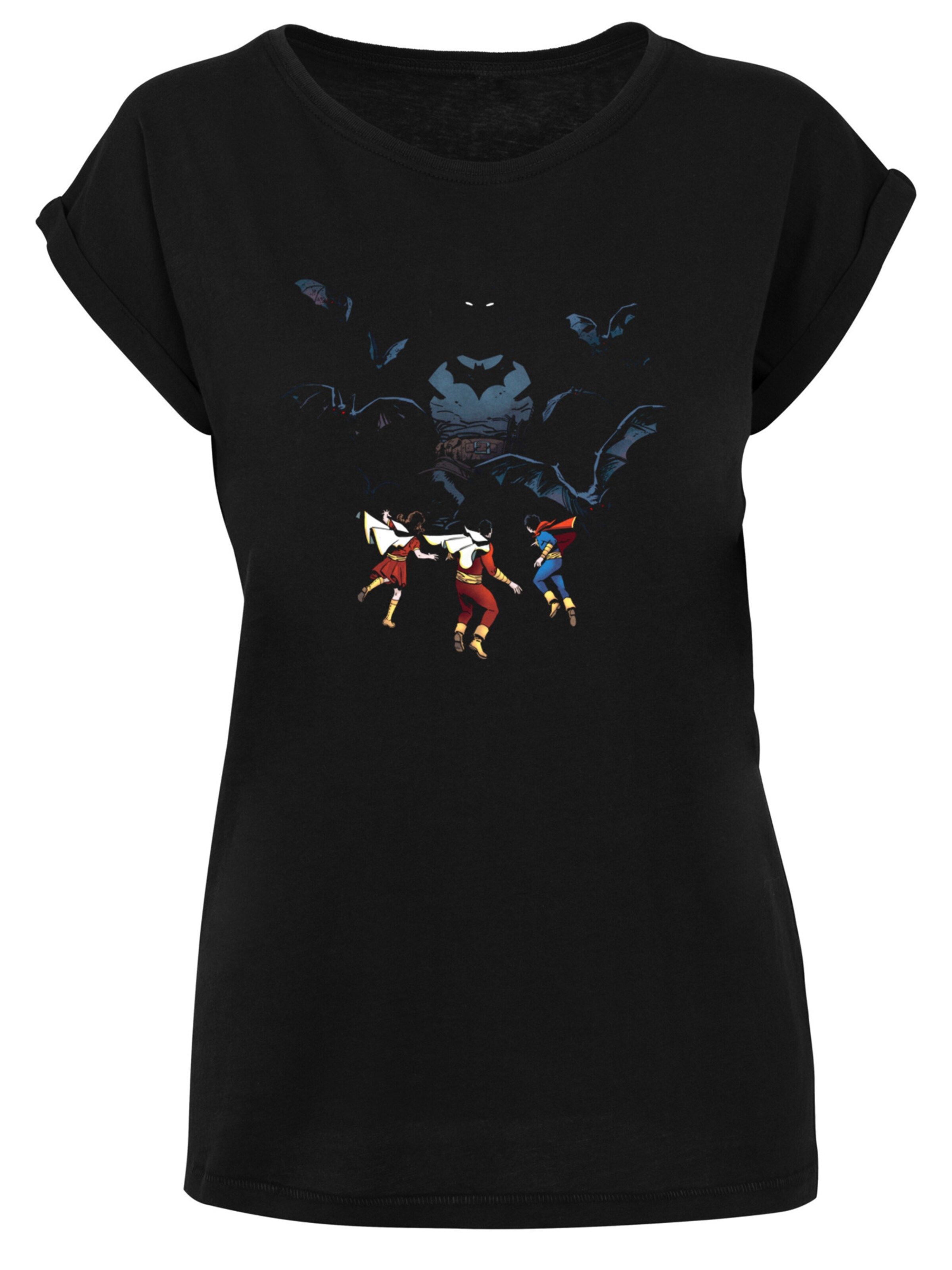 F4NT4STIC Shirt 'DC Comics Batman Shadow Bats' in Zwart: voorkant